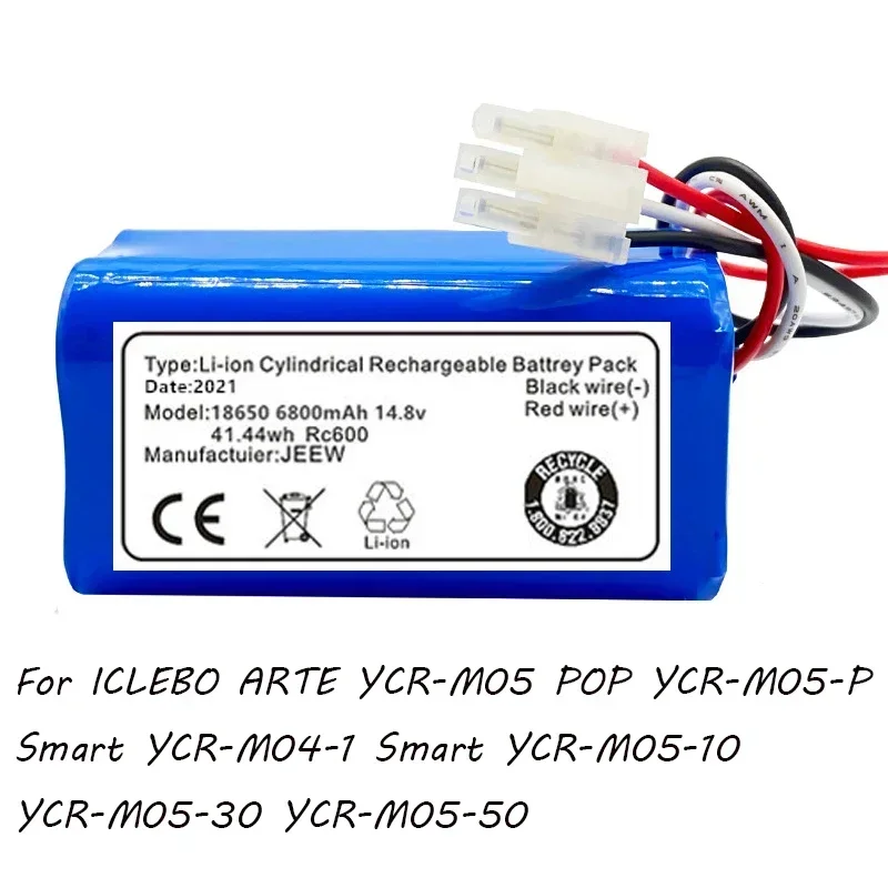 

Batterie Li-Ion 100% V, 6,8 Ah, Pour ICLEBO ARTE 14.8 POP YCR-M05 Smart YCR-M05-P YCR-M04-1 YCR-M05-10 YCR-M05-30, Nouveauté YCR