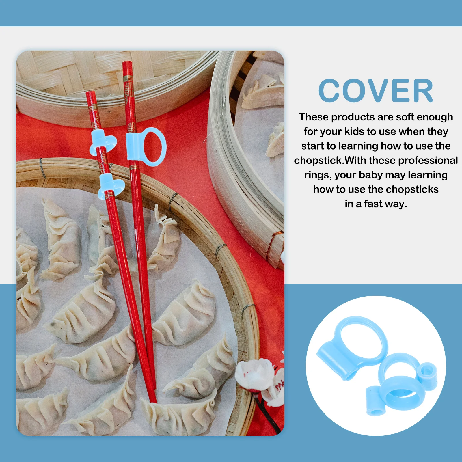 

18 шт., детские палочки для еды, кольца на палец, силиконовые обучающие инструменты, кольца-помощник для детей, аксессуары для палочек для еды, принадлежности