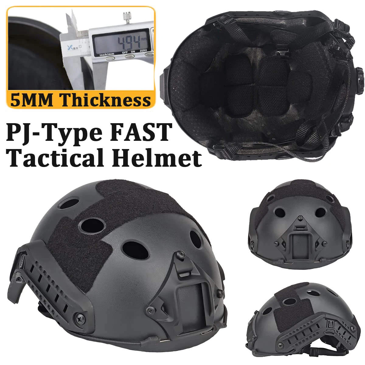 Fast Tactical Fast Helmet Set with Airsoft Protection Half Face Mask and Visor for BB Gun Paintball Military CS Game