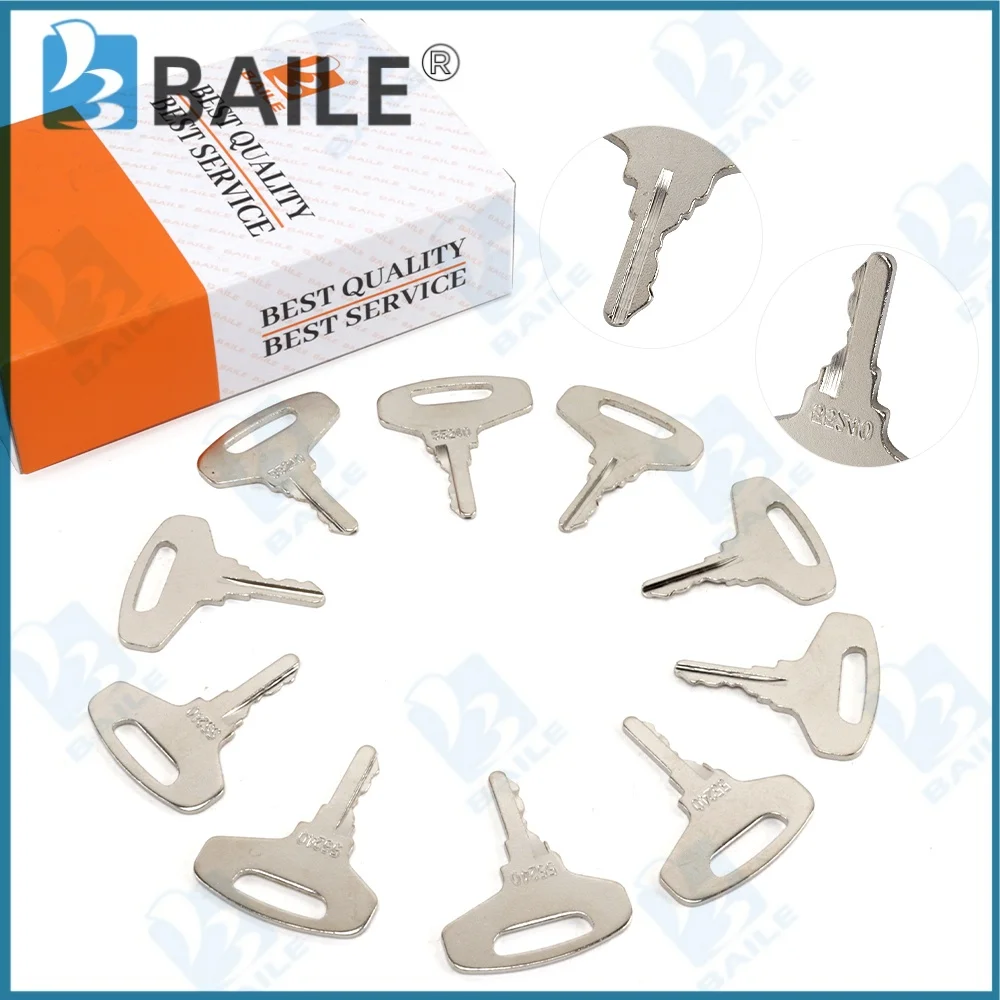 

10pcs 66711-55240 Lgnition Keys For Kubota Broce Finn Gehl Lay-Mor Tenant Thomas For Tractor Generator B&GL Series Engine