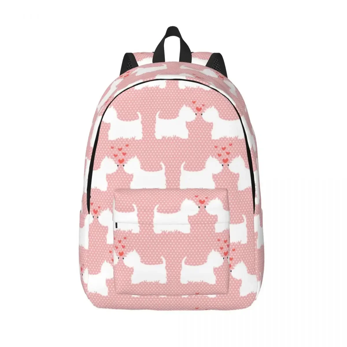 Rosa Westie West Highland Terrier para hombres mujeres estudiante escuela mochila perro mochila secundaria universidad para viajes al aire libre