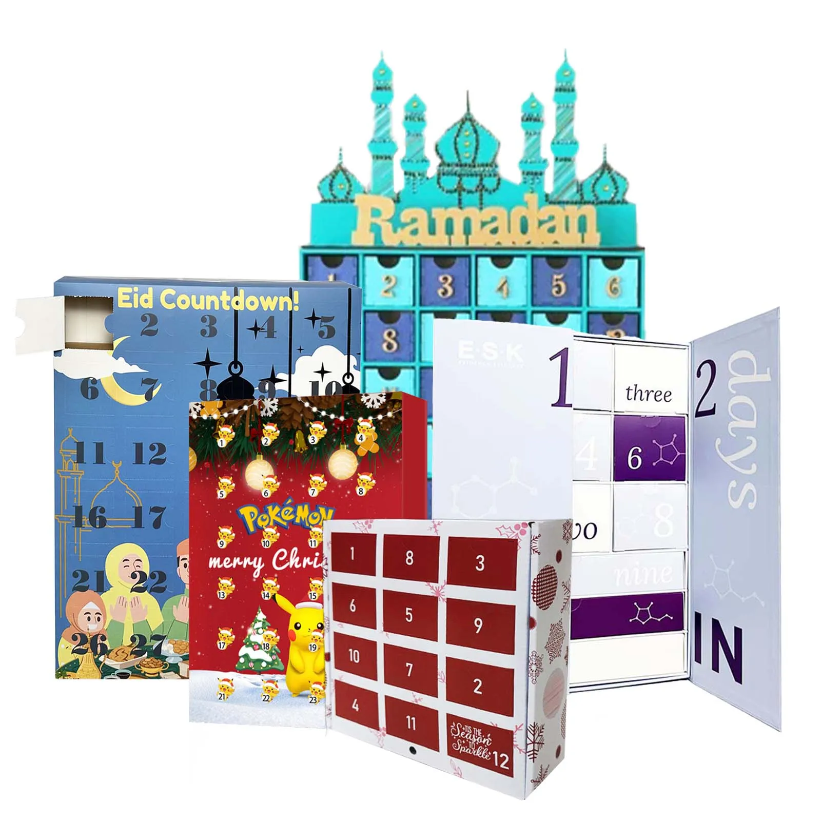 Customization.New Custom Gift Box Empty Cosmetic Set Beauty Advent Calendar Box Calendario De Adviento