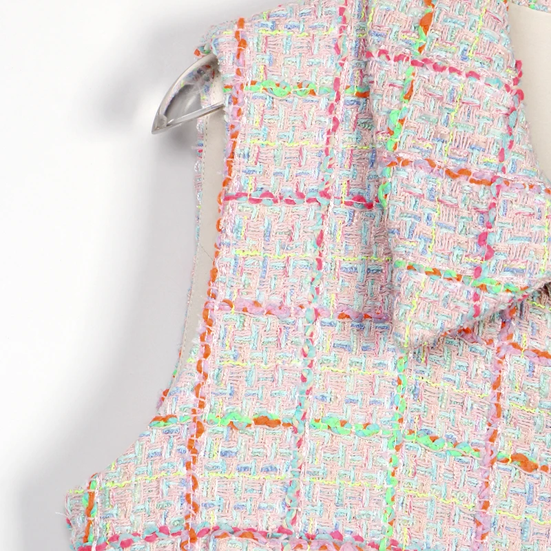 2025 fashionable and elegant lapel light luxury socialite style high-end temperament design sleeveless tweed vest vest