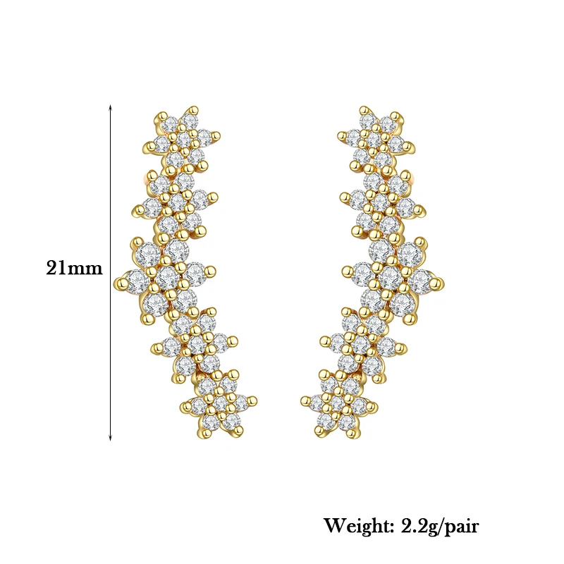 TIANDE Gold Color Boho Stud Earrings for Women Exquisite Zircon Fashion Piercing Women's Earrings 2023 Jewelry Wholesale