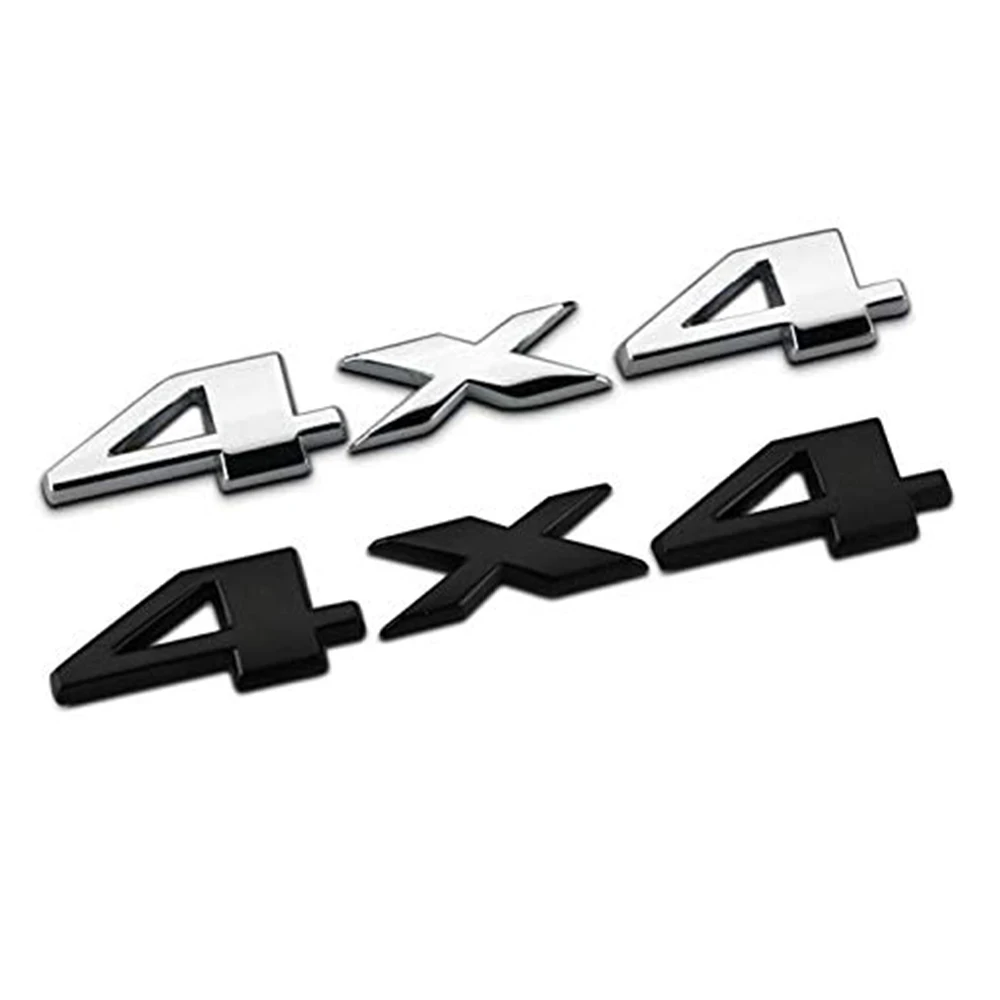 

Car Sticker 4x4 Four Wheel Drive Black/ Silver 3D Sticker Logo Car Emblem Badge Decals for Frod Bmw Lada Honda Audi Toyota