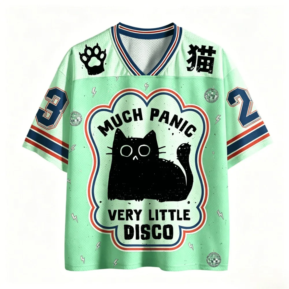 Harajuku Fun Cartoon Cat 3D-Druck Breatha QuickDry Männer Frauen V-Ausschnitt T-Shirt Outdoor StreetCasual Mode Y2K Eltern-Kind-Kleidung – Detail 7
