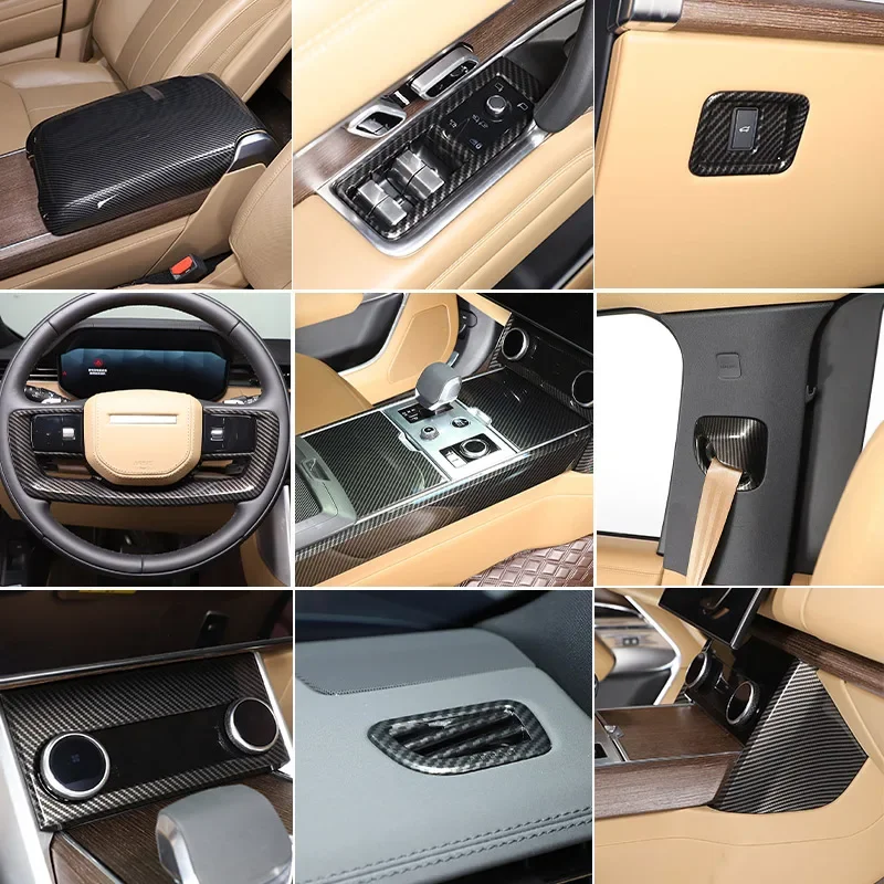 

Для Land Rover Range Rover Vogue 2023-24 ABS углеродное волокно автомобильный центр управления приборной панель рулевое колесо декоративные аксессуары