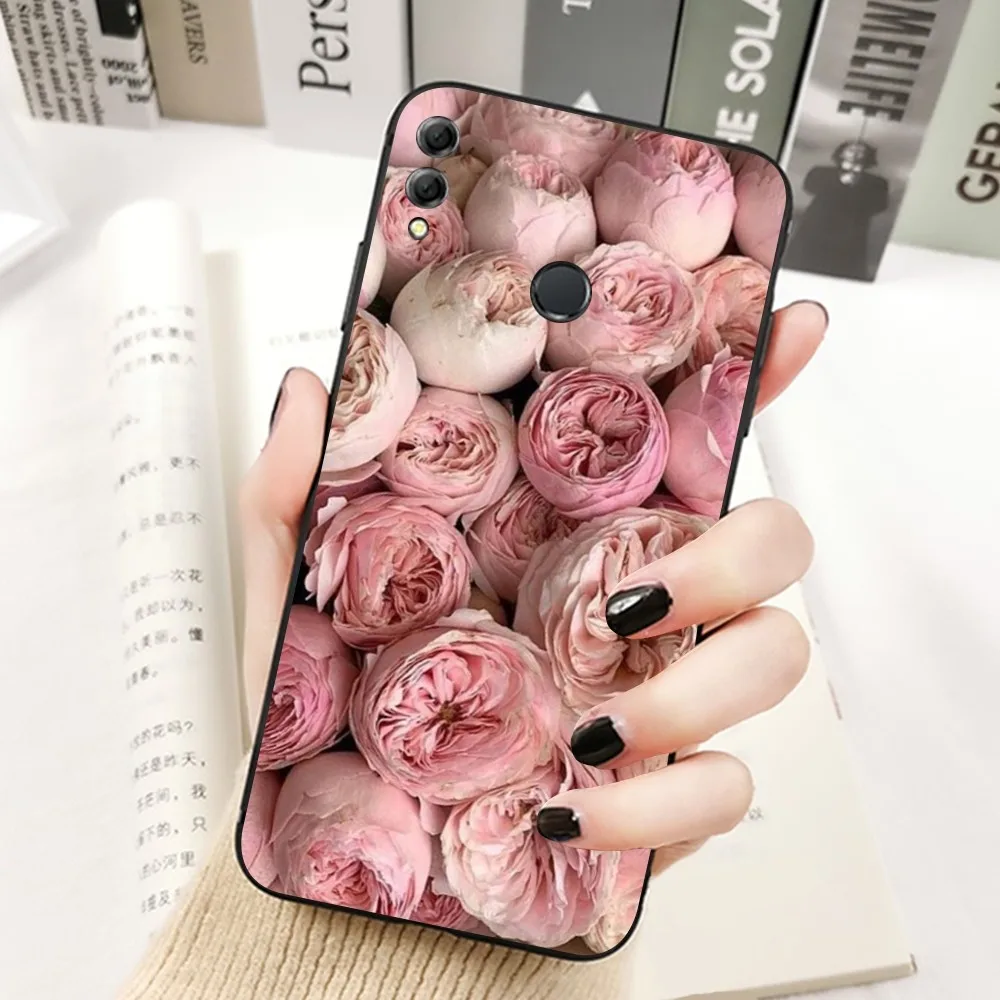 Eleganckie etui na telefon Pink Purple Peony do Huawei Honor 10 Lite 9 20 7A Pro 9X Pro 30 Pro 50 Pro 60 Pro 70 Pro Plus