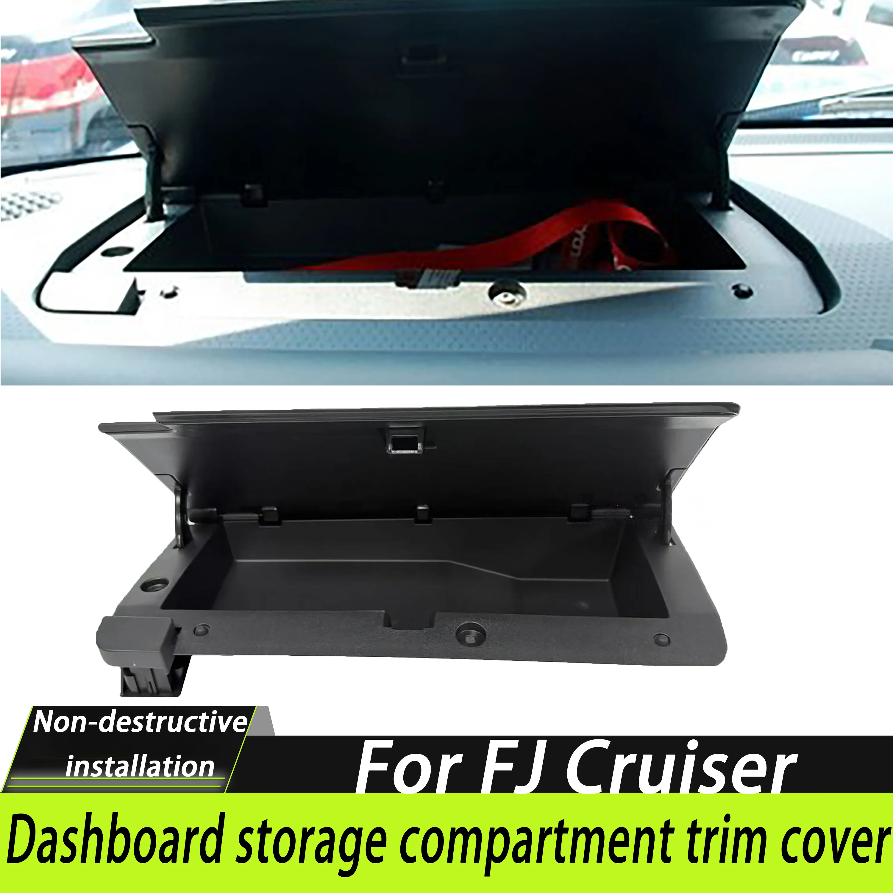 OEM: 55042‑35010‑B0 ABS Hard Plastic Dashboard Storage Box Trim Cover For FJ Cruiser 2007-2020 Direct Fit Interior Replacement