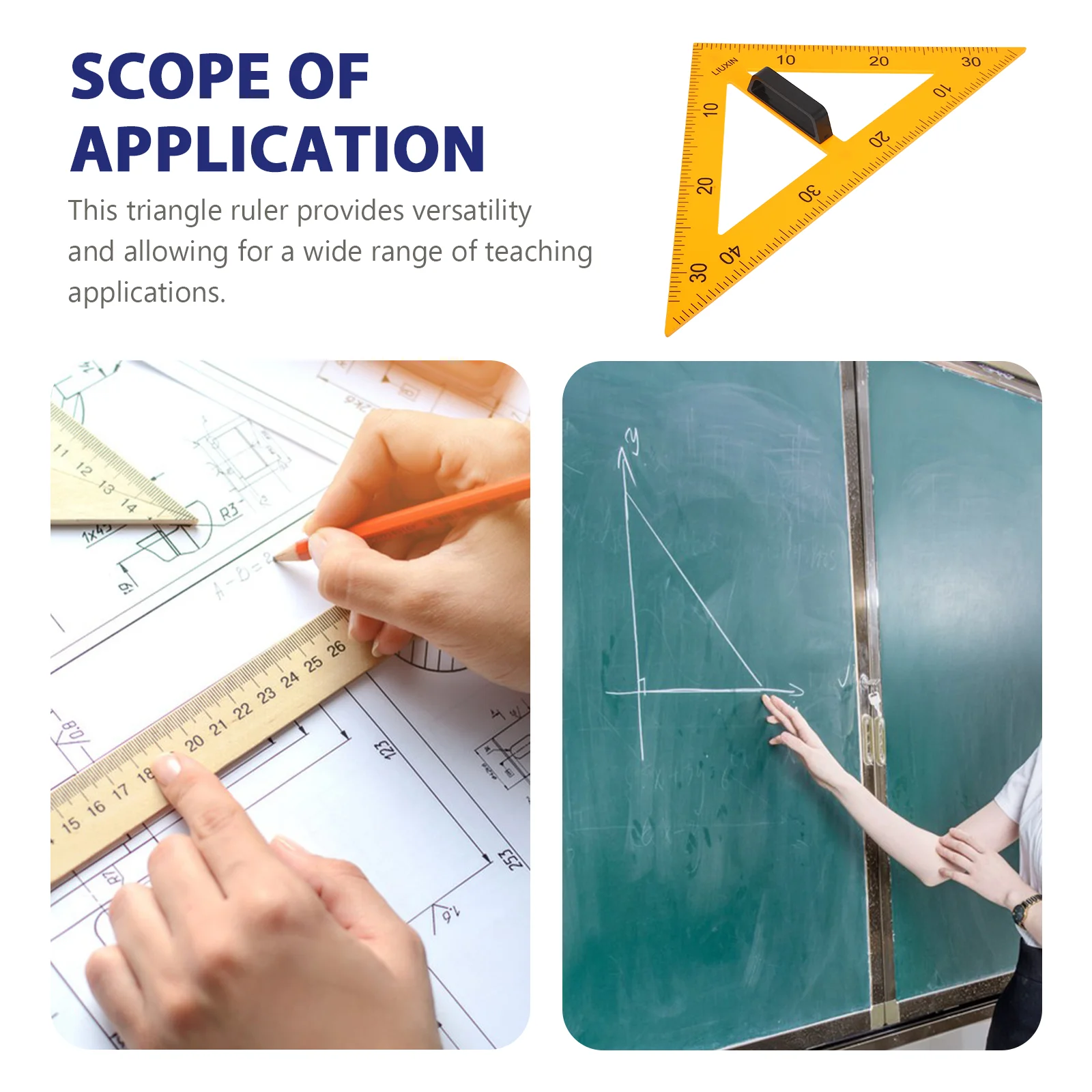 Stationery Ruler Precision Teaching Triangle 3640X3640X050CM Plastic Magnetic Plate