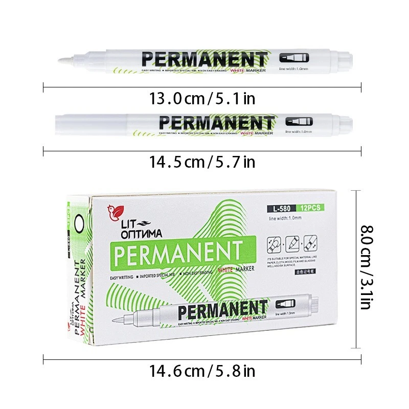 10 قطعة قلم تحديد أبيض مقاوم للماء الكحول الطلاء الزيتي الإطارات اللوحة الكتابة على الجدران أقلام هلام دائم القلم للنسيج الخشب والجلود 1.0 مللي متر