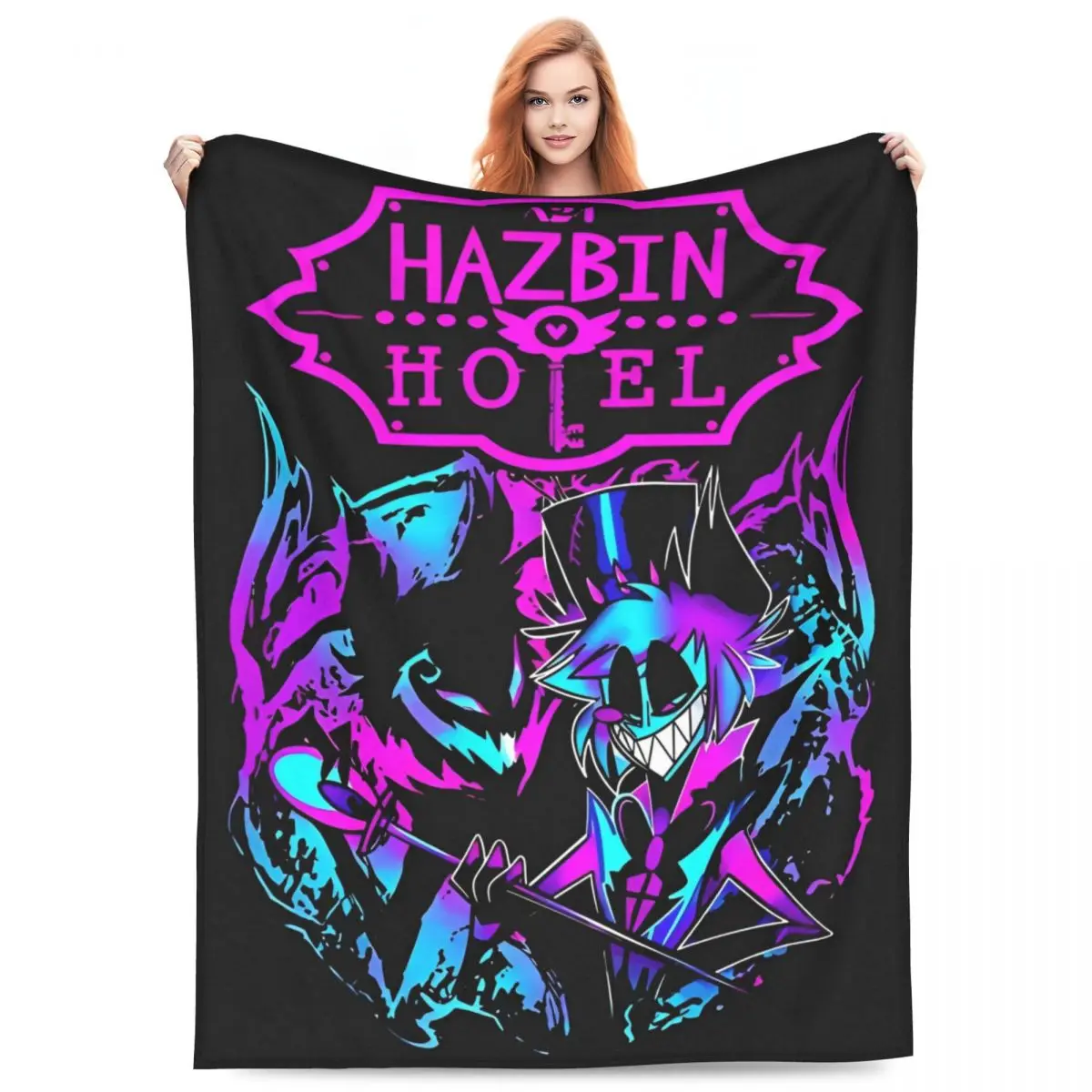 VOX H-Hazbin Hotel Alastor Game Blanket Quality Warm Bedding Throws Winter Picnic Bedroom Comfortable Bedspread