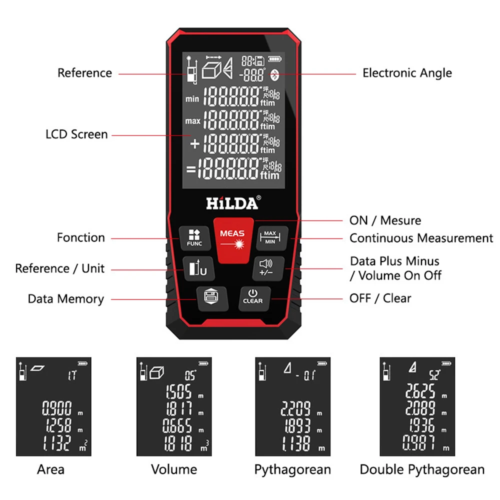 Laser Rangefinder Distance Meter Finder Building Measure Ruler 100m 200m rulerfinder build measure laser tape range device