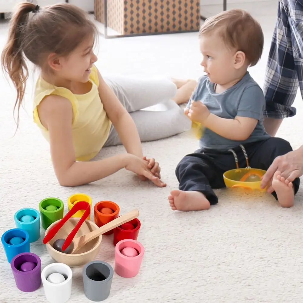 Multicolorido montessori brinquedo de madeira cor correspondência classificação jogo cognição classificação exercício treinamento cognitivo