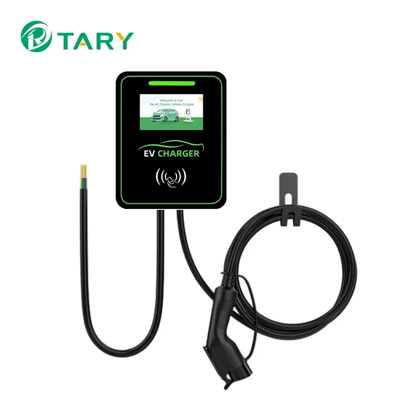 

Tary 11kw 22kw 3 phase ev charger type 1/2 GBT wall-mounted electric car charger wallbox ac ev fast charging station with OCPP