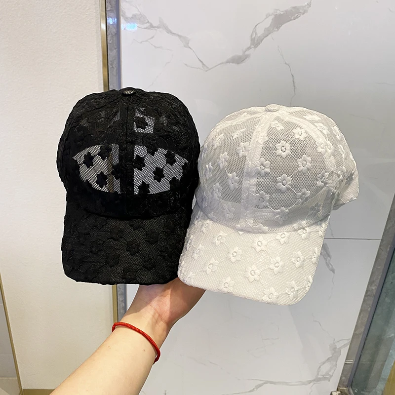 Letnie kapelusz z koronką bawełniana czapka baseballowa dla kobiet męskie oddychające siateczkowe czapka typu Snapback Hip Hop modne czapki damskie