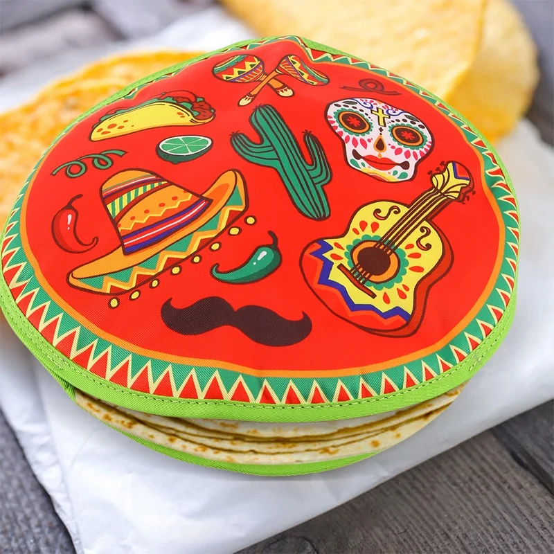 12Inch Cloth Bag For Burrito,Portable Tortilla Warmer Pouch Home For Microwave Restaurant Food Pancake