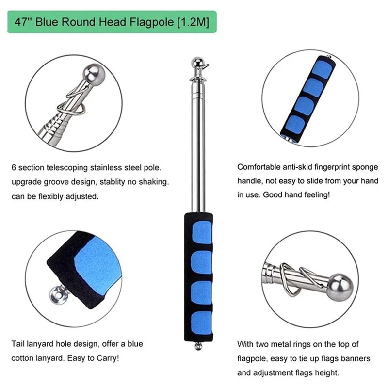 4Pcs Telescopic Pointer Stick Teacher Pointer For Classroom Retractable Pointer Whiteboard Pointer (Flagpole)