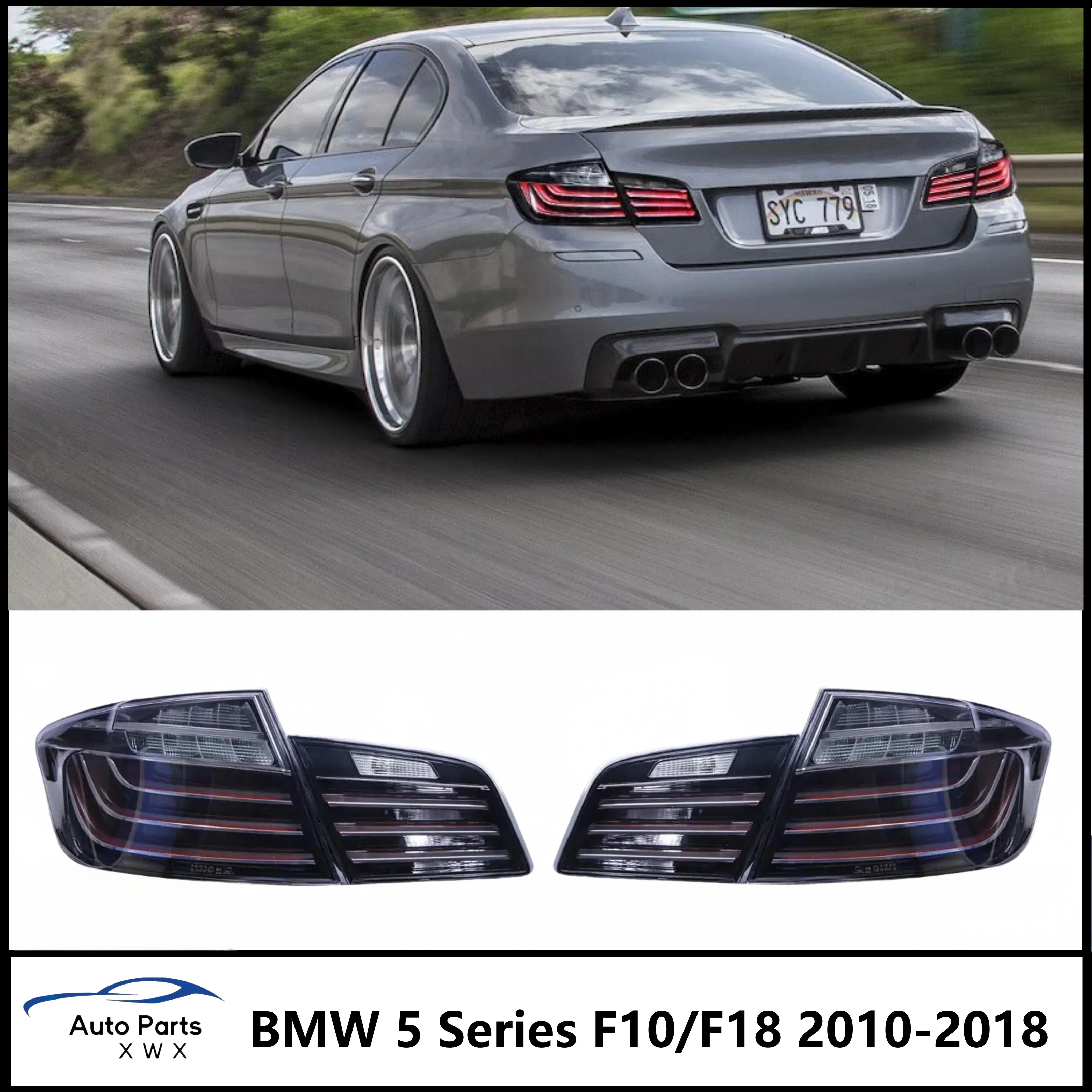 Taillight Assembly For 2010-2018 BMW 5 Series F10/F18 modified taillight led, reverse lights, brake lights, parking turn signals