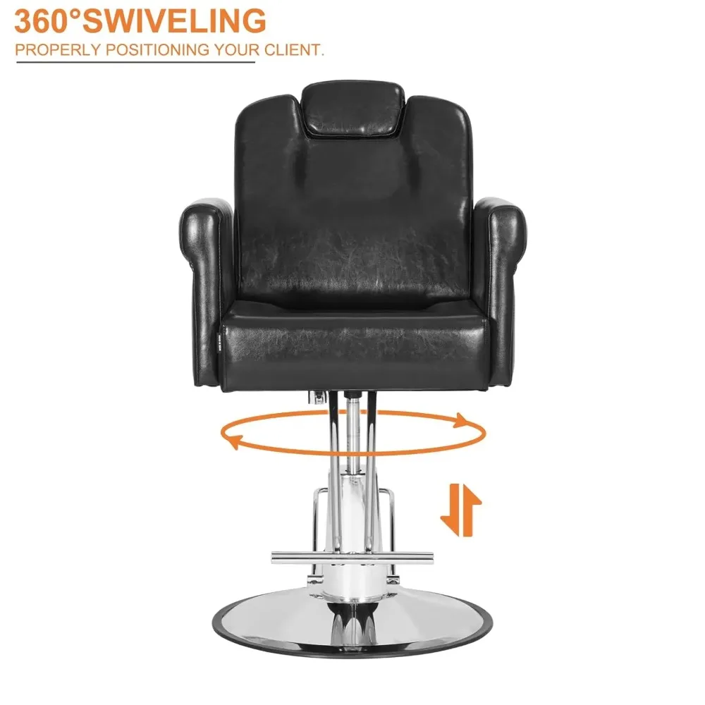 Barber Chair Recliner Salon Chair Hair Spa Chair with Hydraulic Pump, Removable Headrest, Adjustable Height 360 Degrees, Custom - view 4
