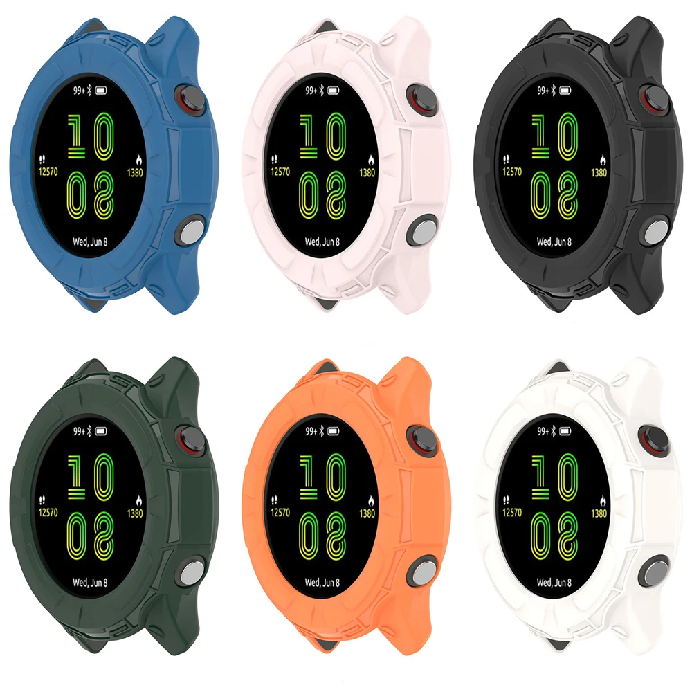 Silicone Case Cover for Garmin Forerunner 255 /255 Music Smart Watch Protector Bumper Cases