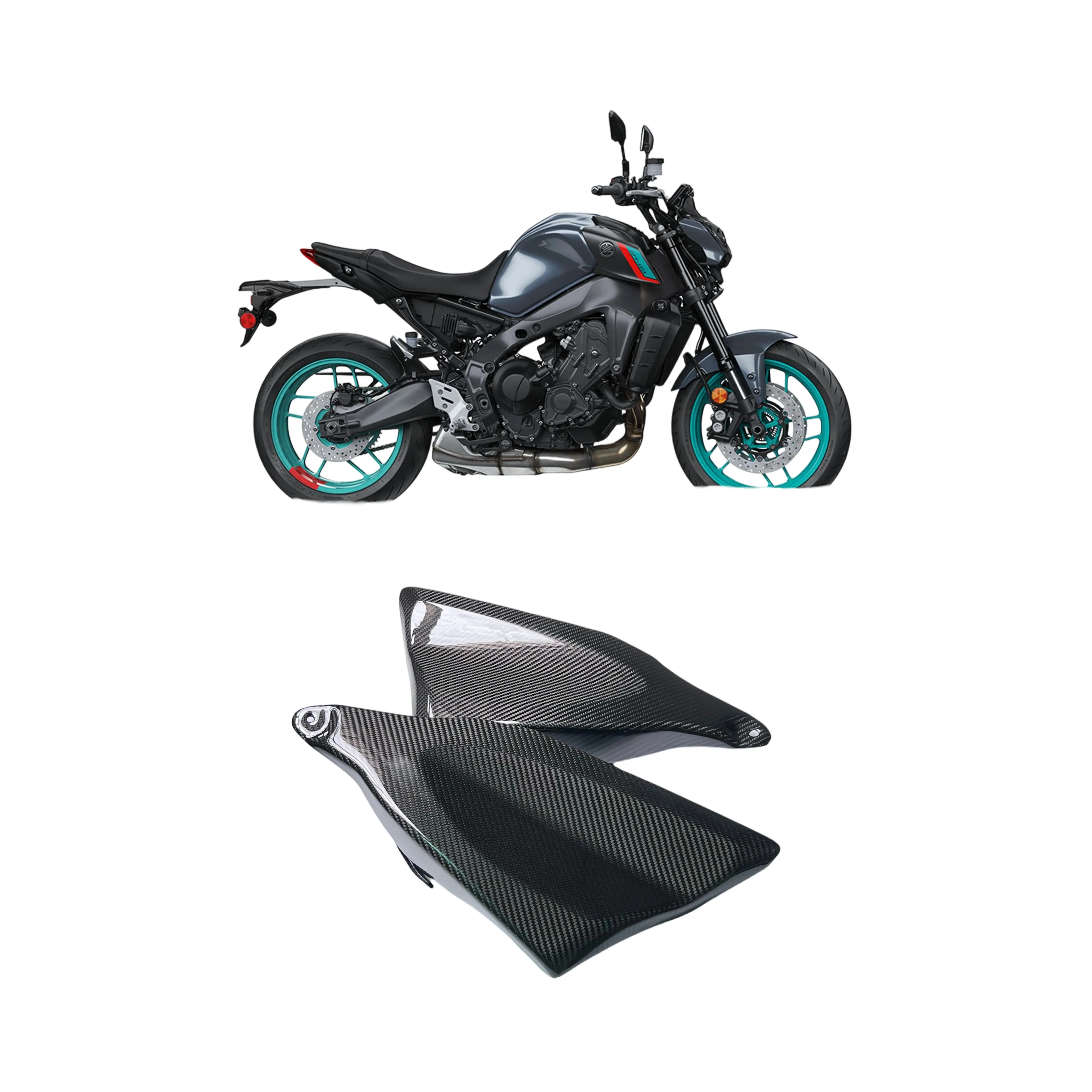 

Новая защитная крышка для рамы из углеродного волокна мотоцикла, обтекатели боковых панелей с монтажным комплектом для Yamaha MT-09 MT09 FZ09 MT 09