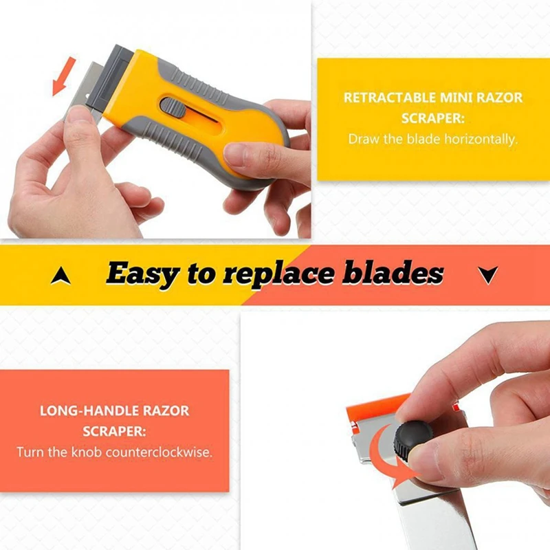 32-Piece Plastic Scraper Tool Set Retractable, Used To Scratch Labels, Paint, Windows And Glass Grease Set Kit