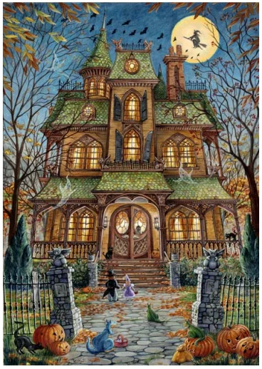 DIY Embroidery Set, Cross Stitch Kit, DMC Threads, Craft Pattern, 148-HAE RAS 139528 Halloween Castle 92-126