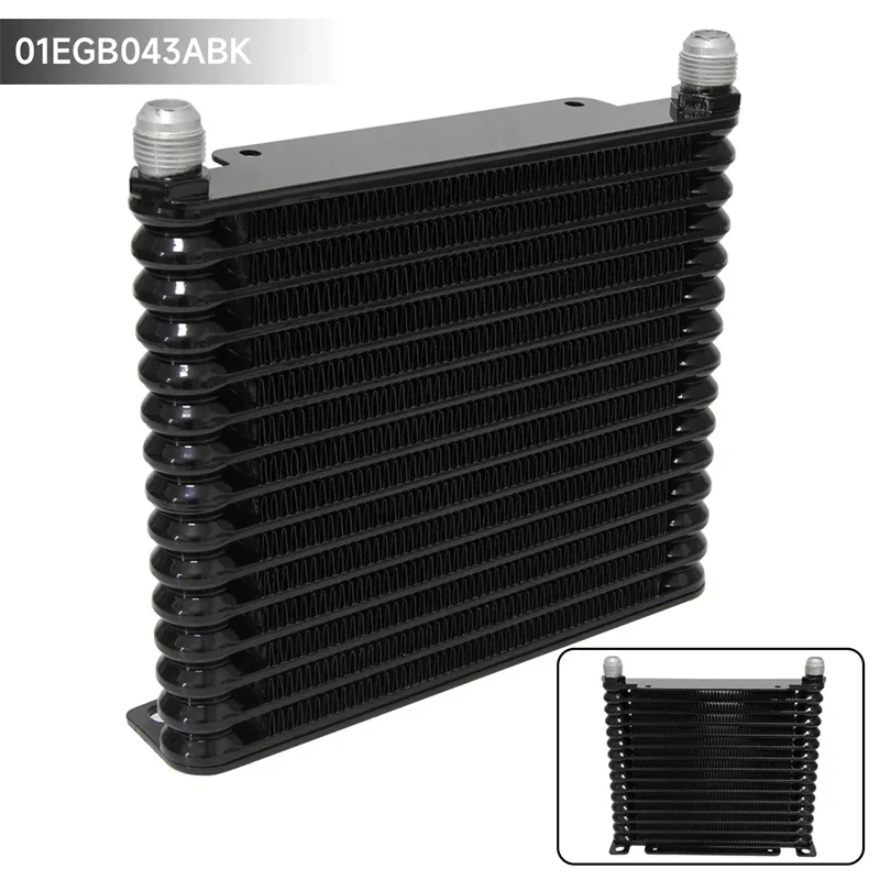 

Aluminum 32MM AN10 7/8"-14 UNF 15 Row Engine Transmission Oil Cooler 226MM Racing Cooler Black For audi q7 volvo golf mk7