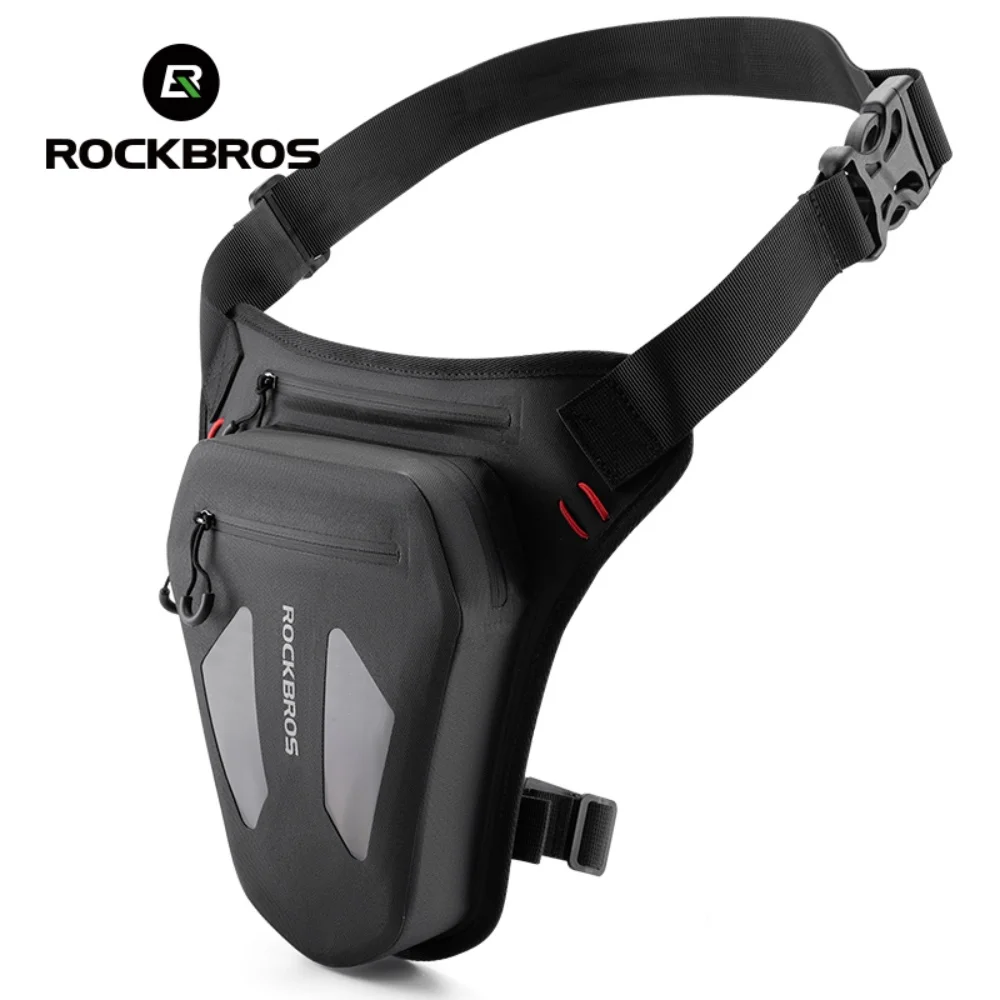 ROCKBROS Wodoodporna torba motocyklowa na nogę, regulowana wielofunkcyjna torba na klatkę piersiową dla mężczyzn i kobiet, sprzęt do jazdy motocyklem