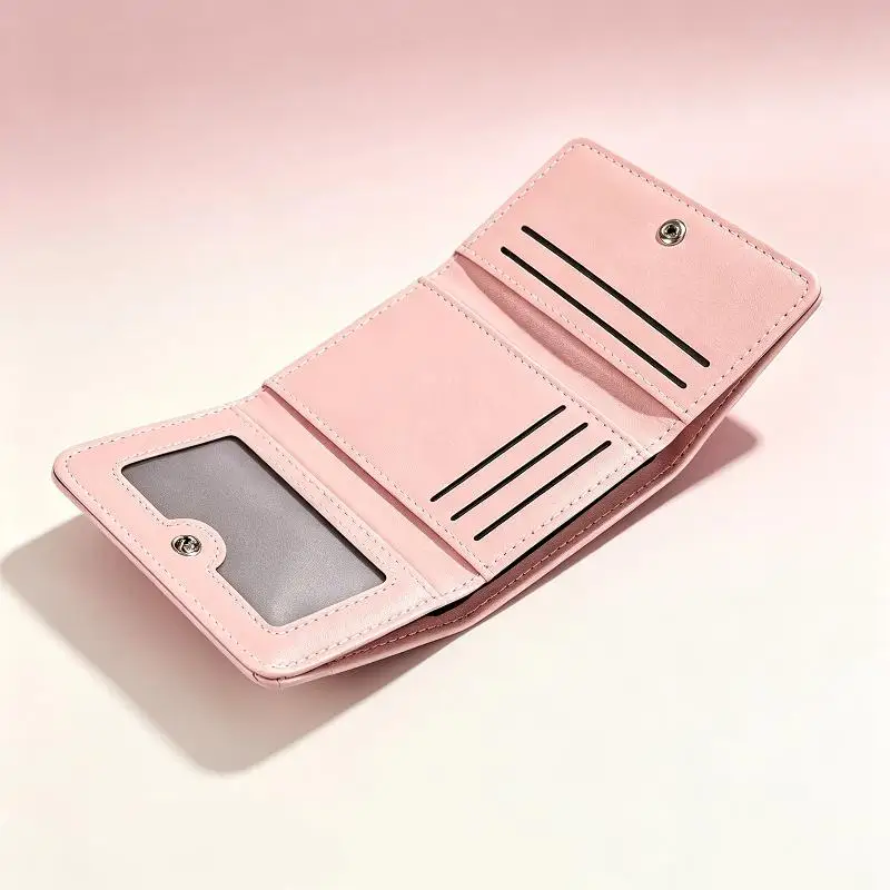 Cute PU Leather Wallet Bunny Bear Cartoon Print Multi Card Slots For Teen Girls Daily Use