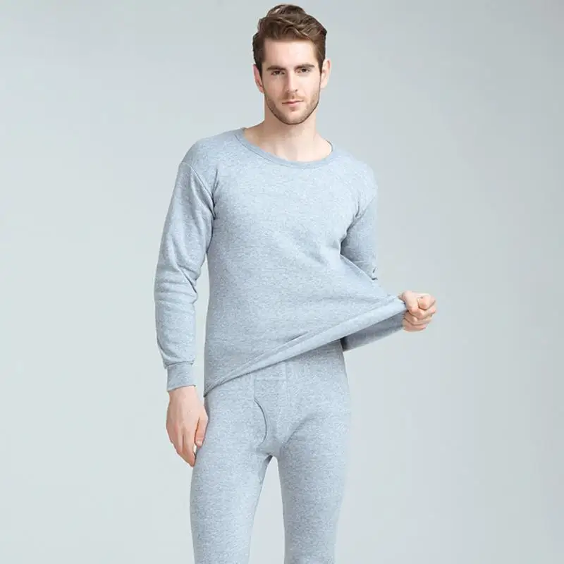 3PCS Men Fleece Lined Thermal Underwear Set Motorcycle Skiing Base Layer Winter Warm Long Johns Shirts & Tops Bottom Suit