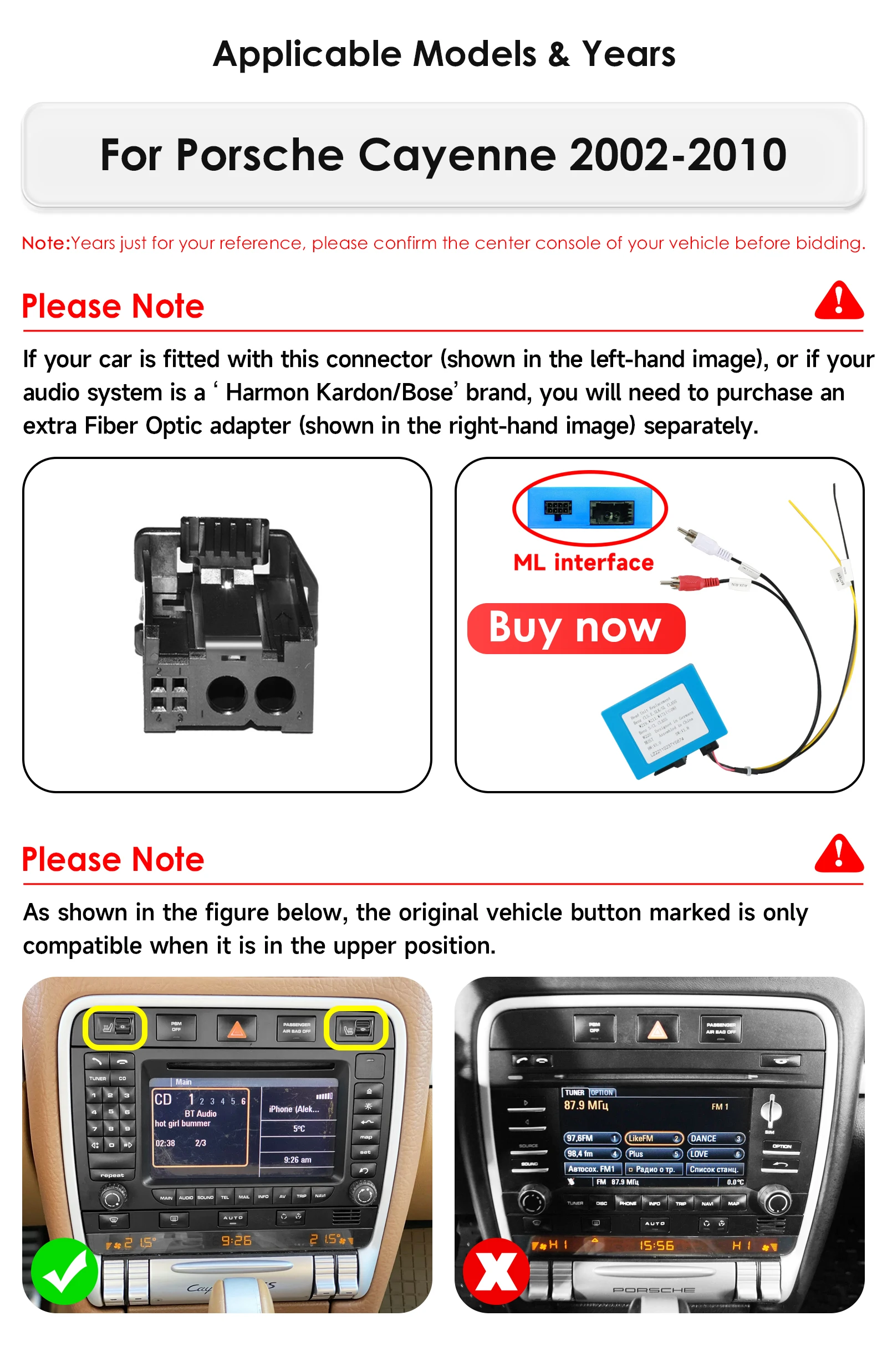 9 "2DIN Carplay Android 14 Autoradio für Porsche Cayenne 2002-2010 Auto multimedia-player GPS Stereo 360 Kamera Intelligente Bildschirm – Detail 4