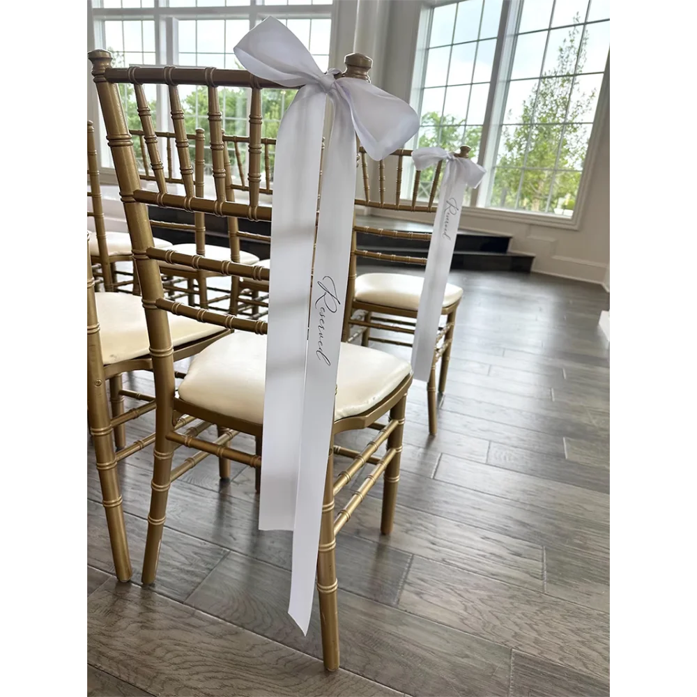 

5pcs Reserved Aisle Ribbons for Wedding Ceremony or Reception Table Reserved Ribbon Bridesmaid Gift Bachelorette Supplies Favors