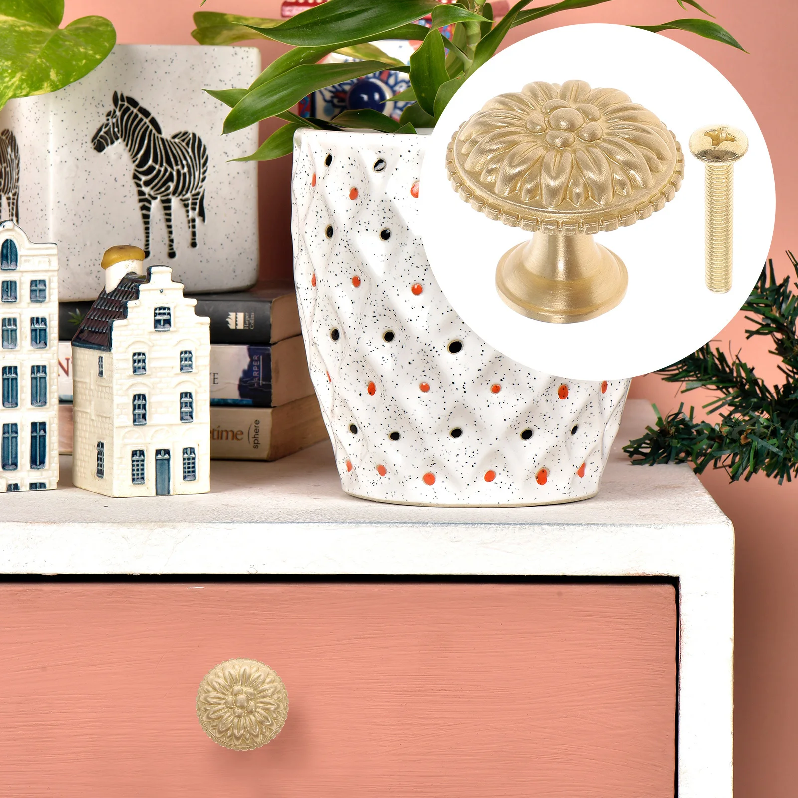 مقبض كابينة نحاسي فاخر، مقبض درج دائري ساطع وحديث لخزانة الملابس، خزانة الأثاث، سحب مزخرف فردي #2