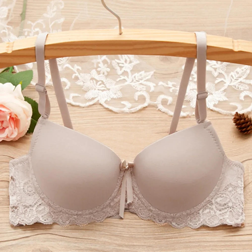 Sexy Lingerie Push Up Padded Bras for Women Lace Plus Size Bra Add Two Cup Underwire Prevent Sagging Brassiere 75 80 85 B Cup