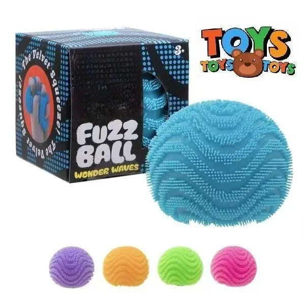 Nouveau modèle 2026 Needoh FuzzBall Wonder Waves, jouet sensoriel à presser, balle anti-stress texturée pour adultes