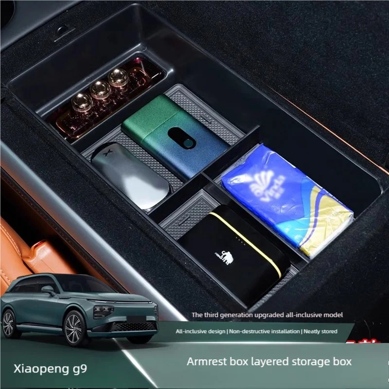 For Xpeng G9 2023 2024 2025 Interior Car Central Control Armrest Storage Box  Car Built-in Box Accessories