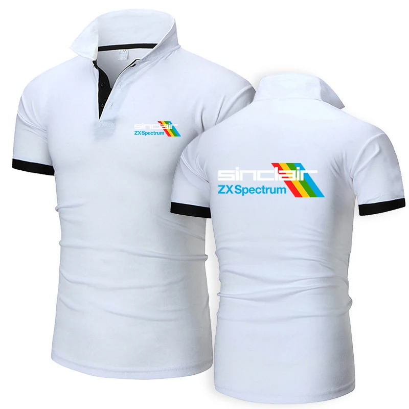 Sinclair Zx Spectrum Summer New Men's Collar Hollow Short-sleeved Polo Shirt Breathable Business Fashion T-Shirt Brand Clothes