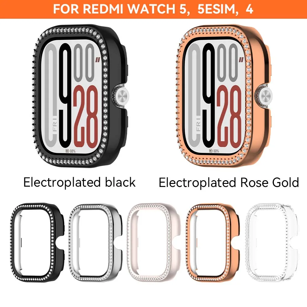 

Роскошный чехол для ПК для Xiaomi Redmi Watch 5 5eSIM Diamond Bumper Protector Frame Shell Cover для Redmi Watch 4, аксессуары (без экрана)