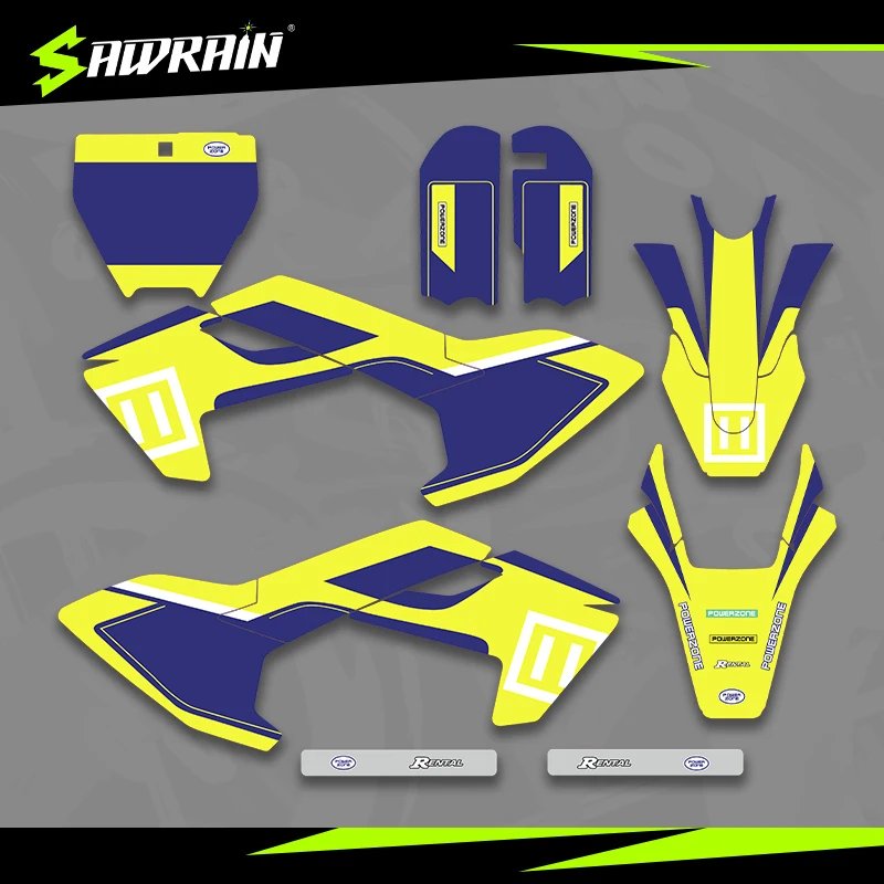 

Sawrain Motorcycle Graphics Backgrounds Decal Stickers Kits for Husqvarna 16-23 TC50