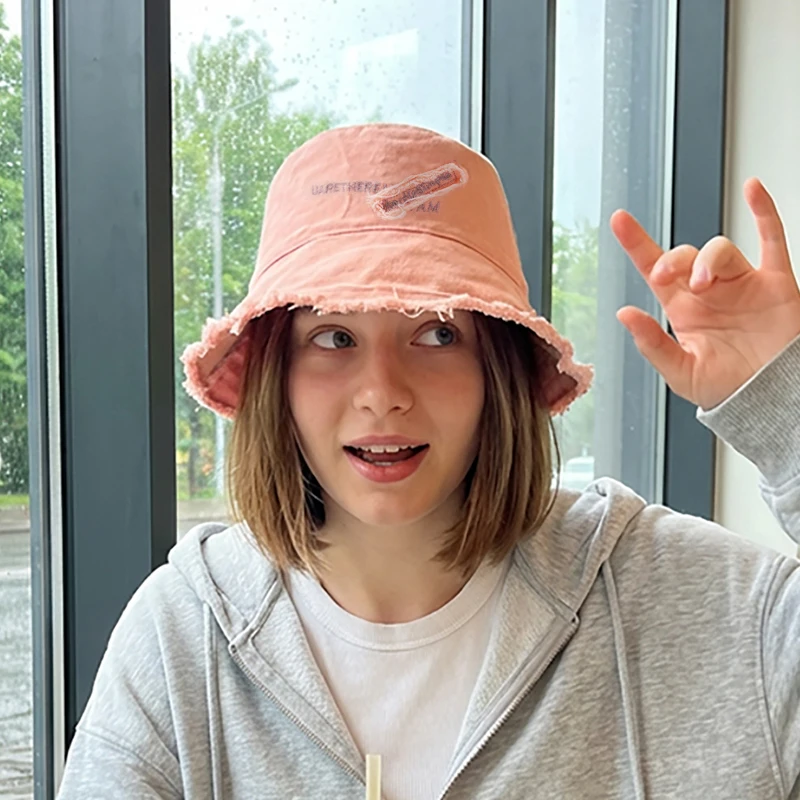 Einfarbiger, gewaschener Fischerhut im Used-Look, faltbarer Bucket Hat mit weichem Oberteil, Strand-Sonnenhut, modische Allround-Strandkappe