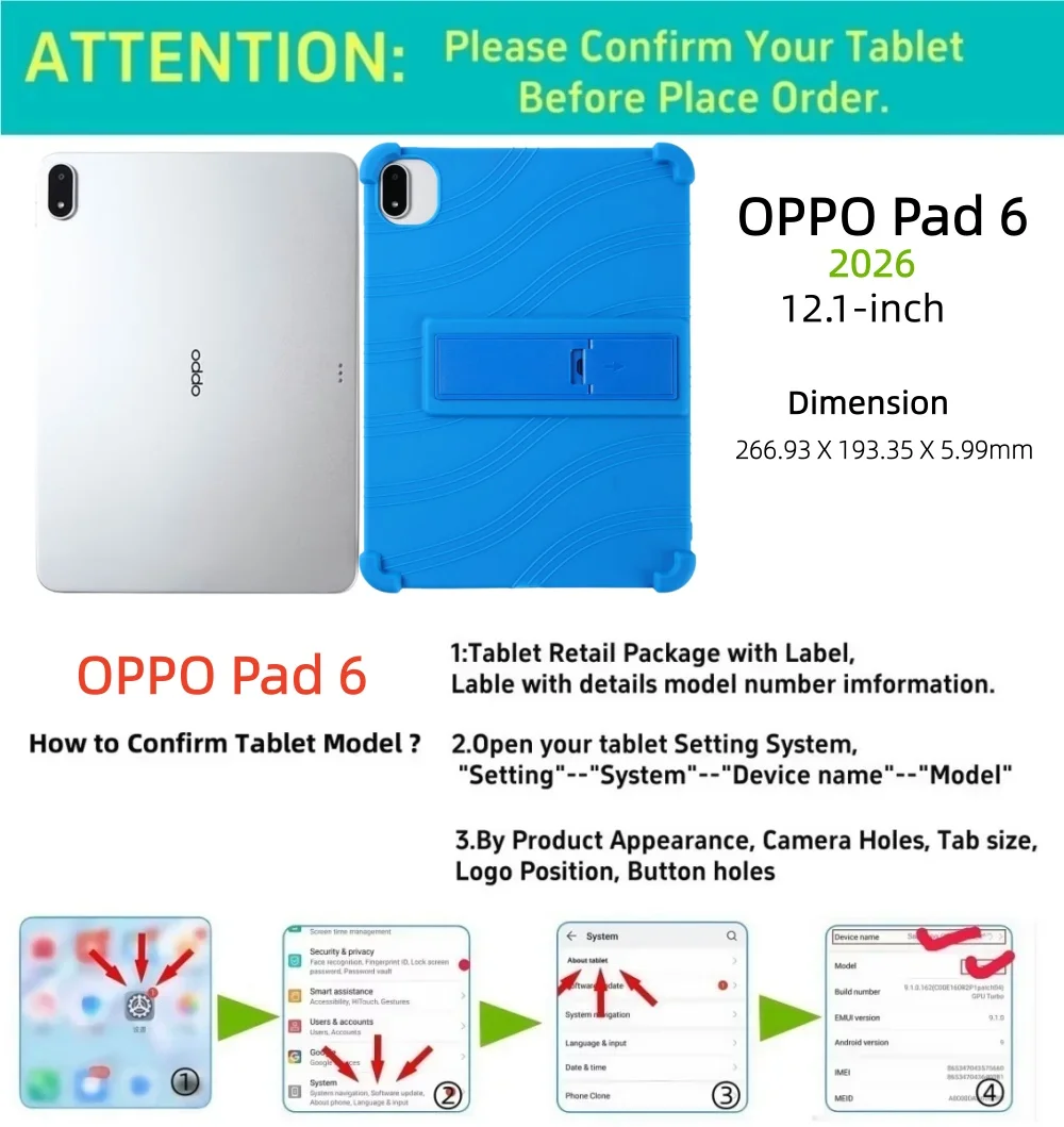 Kids Safe Cover for OPPO PAD 6 2026 12.1