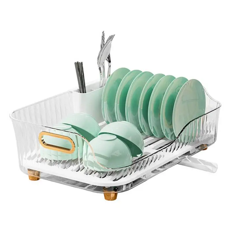 Dish Drying Rack Large Rust-Proof Dish Drainer with Utensil Holder Basket Countertop Dinnerware Organizer kitchen accessories