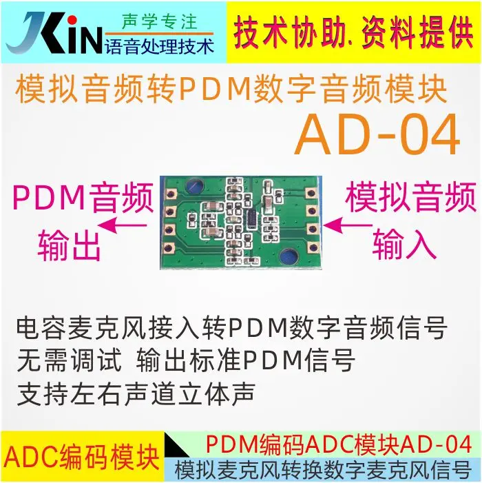 Conversion of PDM_ADC Module Signal to Digital PDM Audio Module AD-04 Standard Digital Wheat Signal