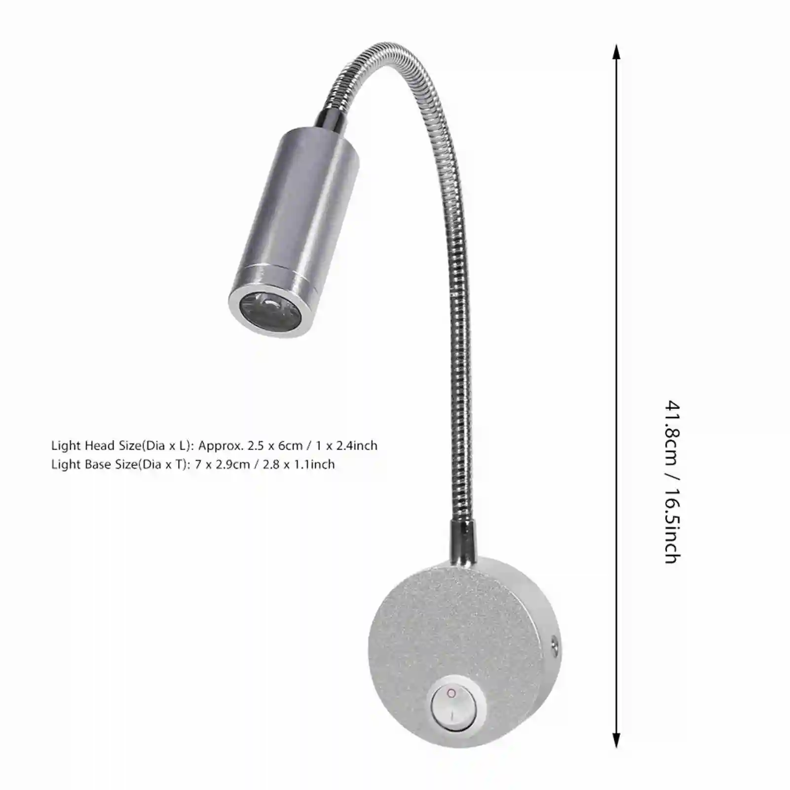 

AC85-265V 1W Cool White LED Reading Study Bed Lamp With Gooseneck OFF/ON Switch(1W Cool White) Key Words