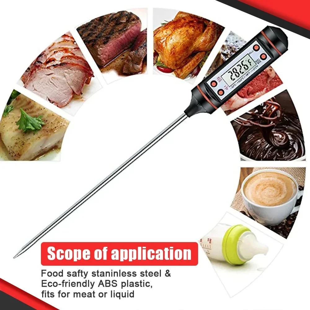 Real-time Reading Meat Digital Thermometer Tester with Probe Kitchen Oil Needle Food Meat Milk, Kitchen Accessories