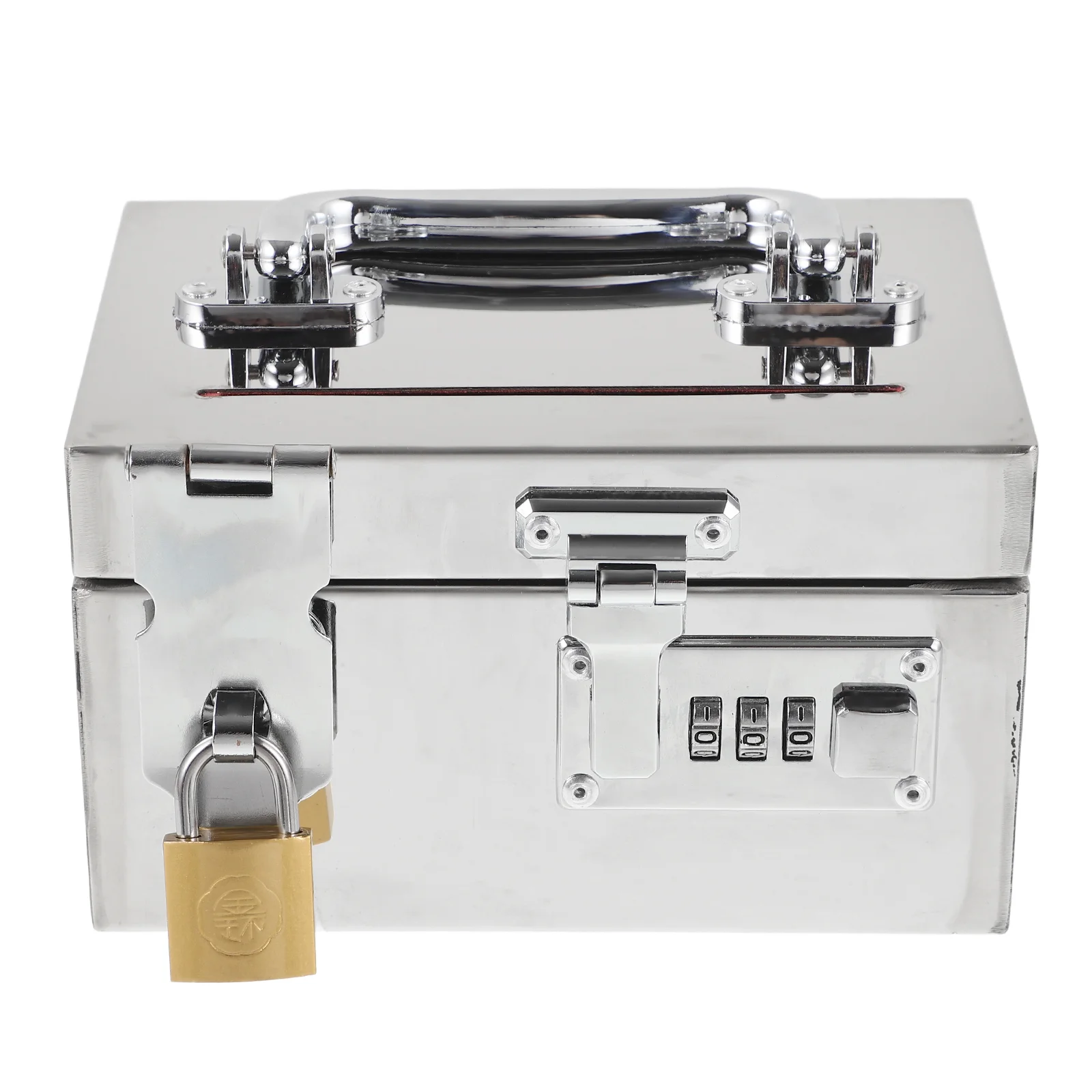 

Piggy Bank Coin Padlock Password Box Money Saving Stainless Steel Metal Coins Container