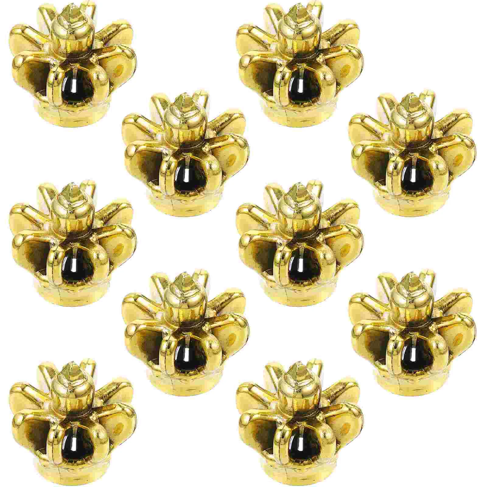 10 Pcs Gold Plated Silver Crown The Earring Charms Chic Key Crowns Beads Pvc Decorative Pendants DIY Earrings Crown-Shape