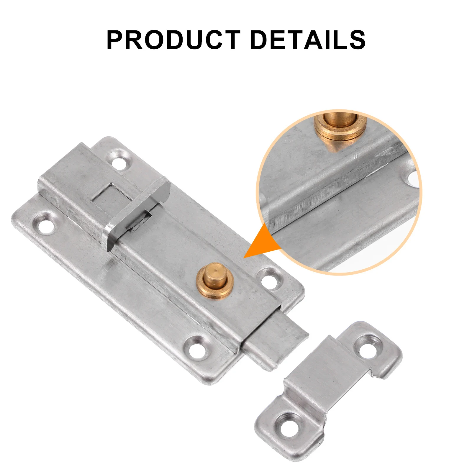 

Automatic Spring Door Lock Stainless Steel Heavy Duty Sliding Bolt Latch Gate Safety Hotel Anti Theft Easy Install